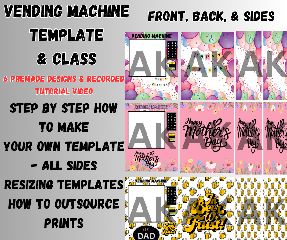 Vending Machine Template & Tutorial Video - All Sides